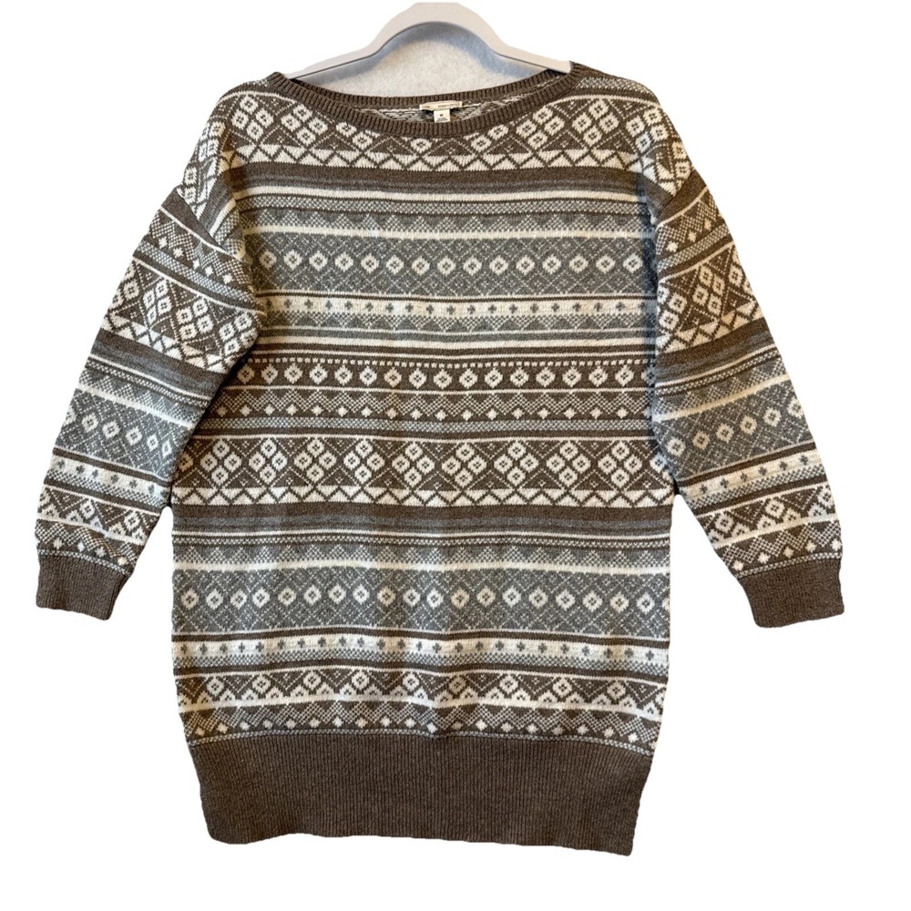 Vtg Gap Fair Isle Wool Blend Long Sleeve Knit Sweater Tunic Women's M Nordic‎